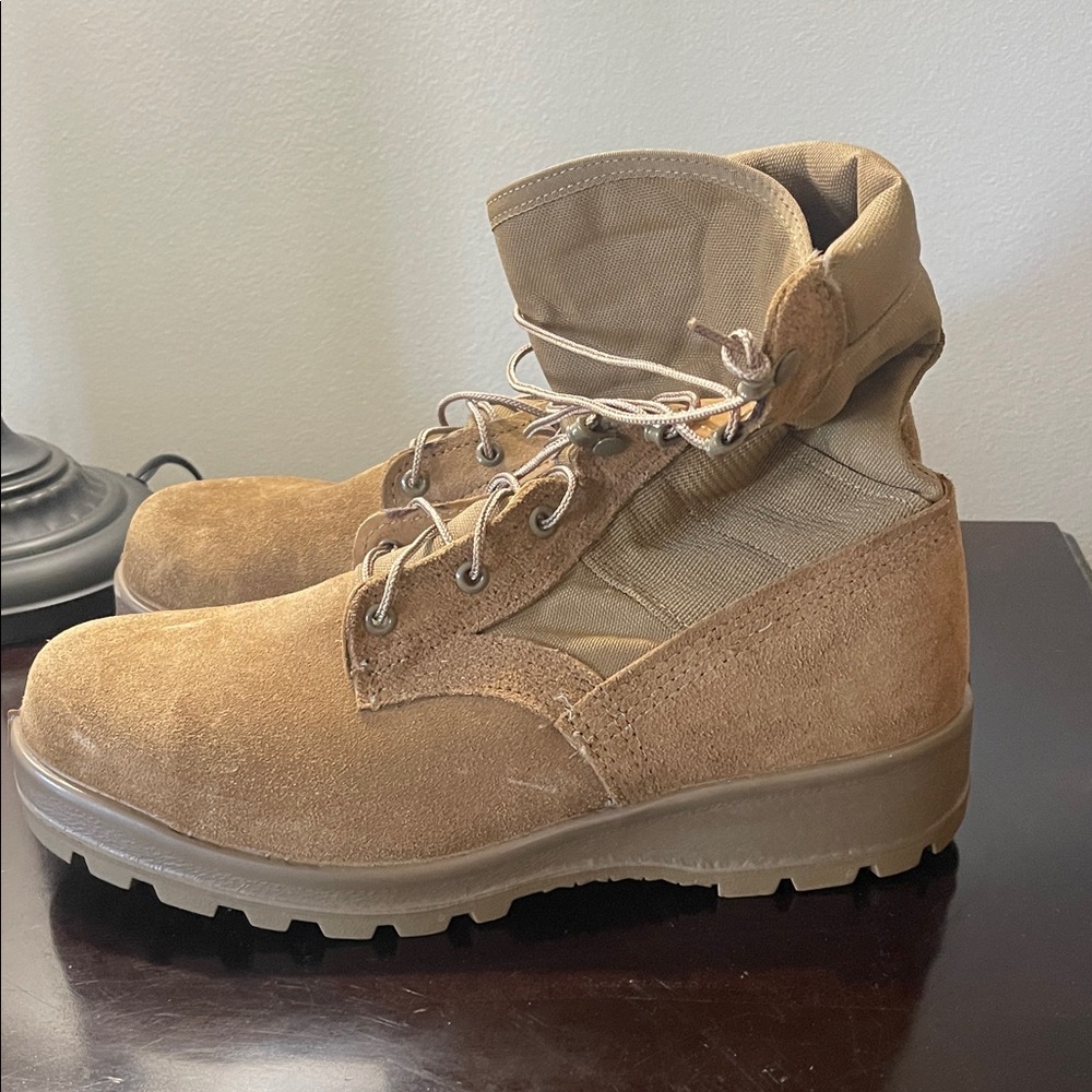 Men's Tan Suede Tactical Boots